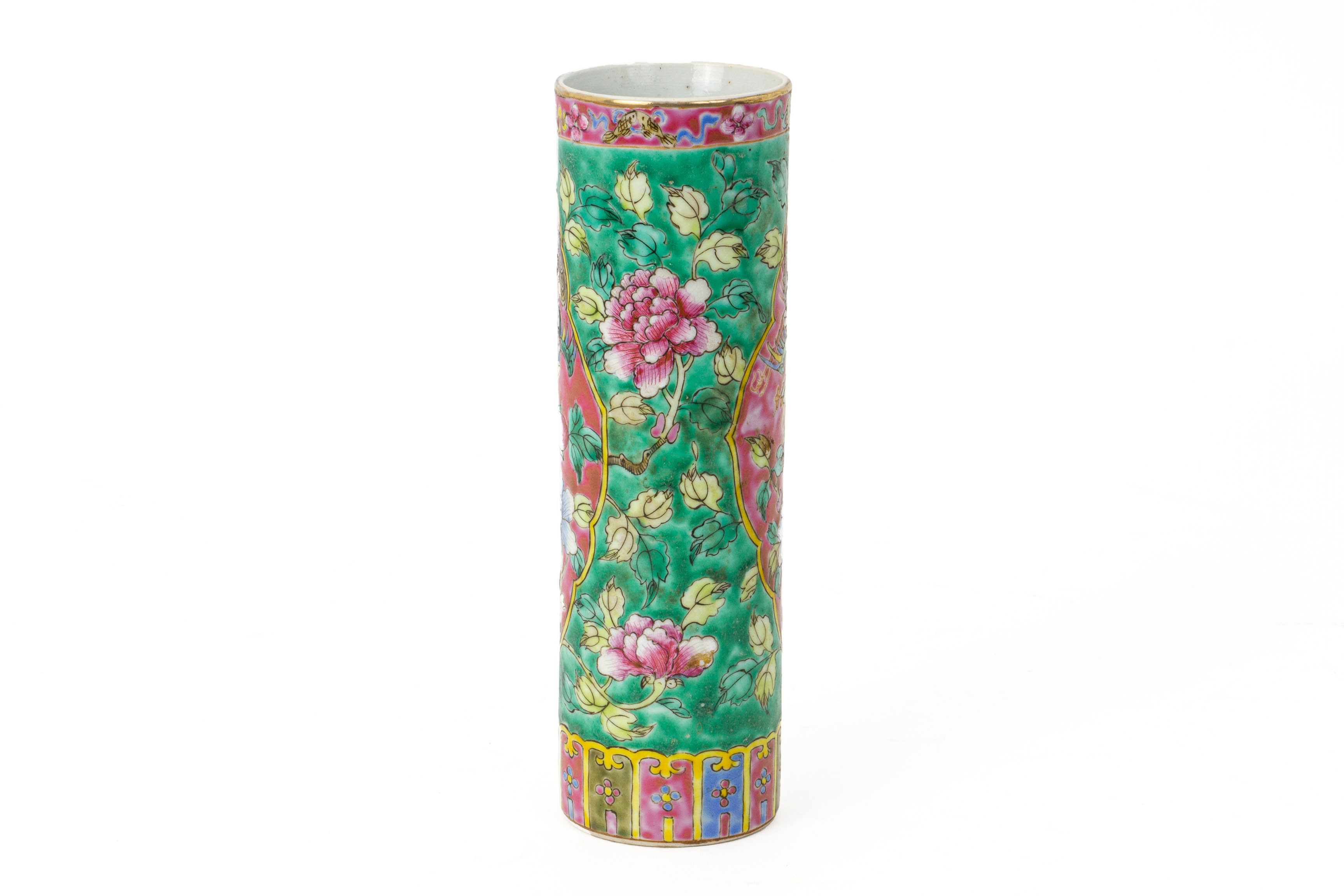 A TURQUOISE GROUND FAMILLE ROSE JOSS STICK HOLDER - Image 2 of 13
