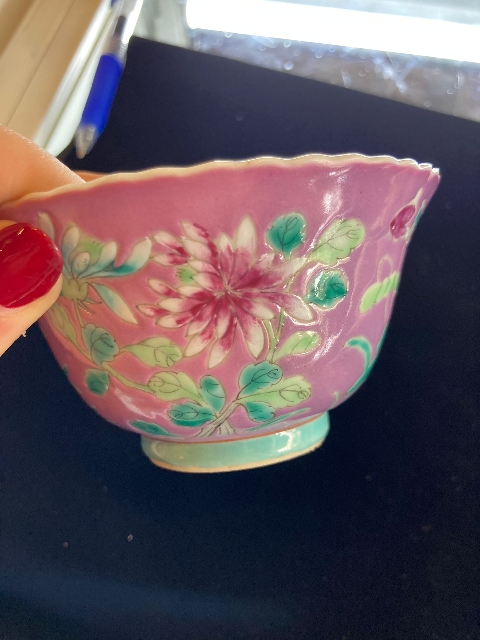 A SET OF SIX OF PINK GROUND 'IN-AND-OUT' TEA BOWLS & STANDS - Image 37 of 44