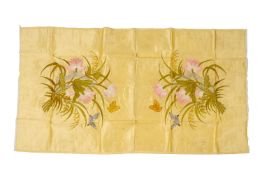 A SILK AND EMBROIDERED PANEL