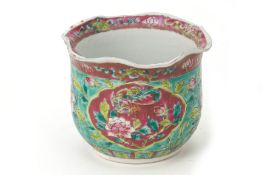 A TURQUOISE GROUND FAMILLE ROSE FINGER BOWL