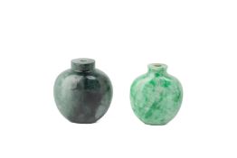 TWO JADE SNUFF BOTTLES