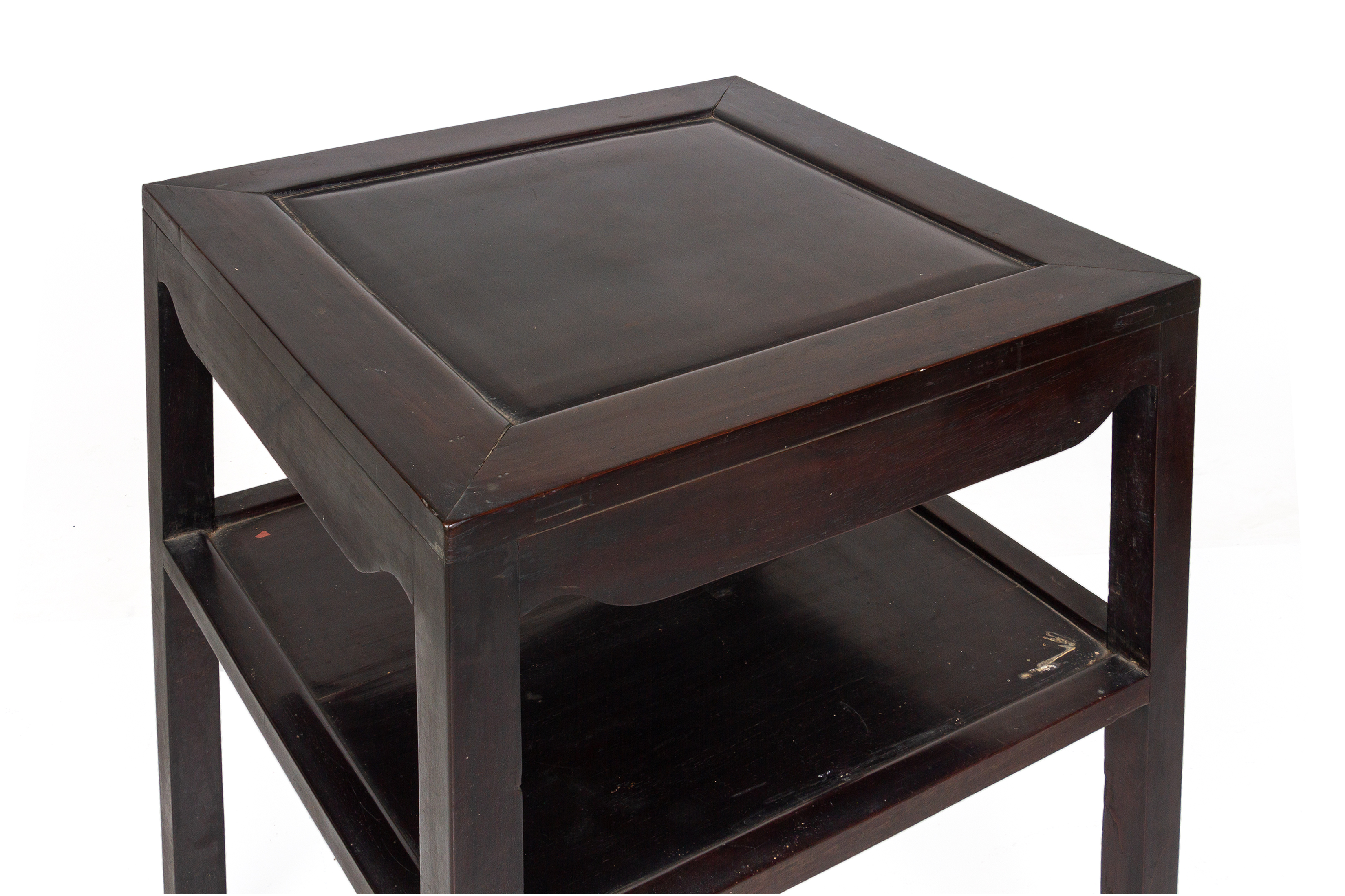A SQUARE BLACKWOOD SIDE TABLE - Image 2 of 3