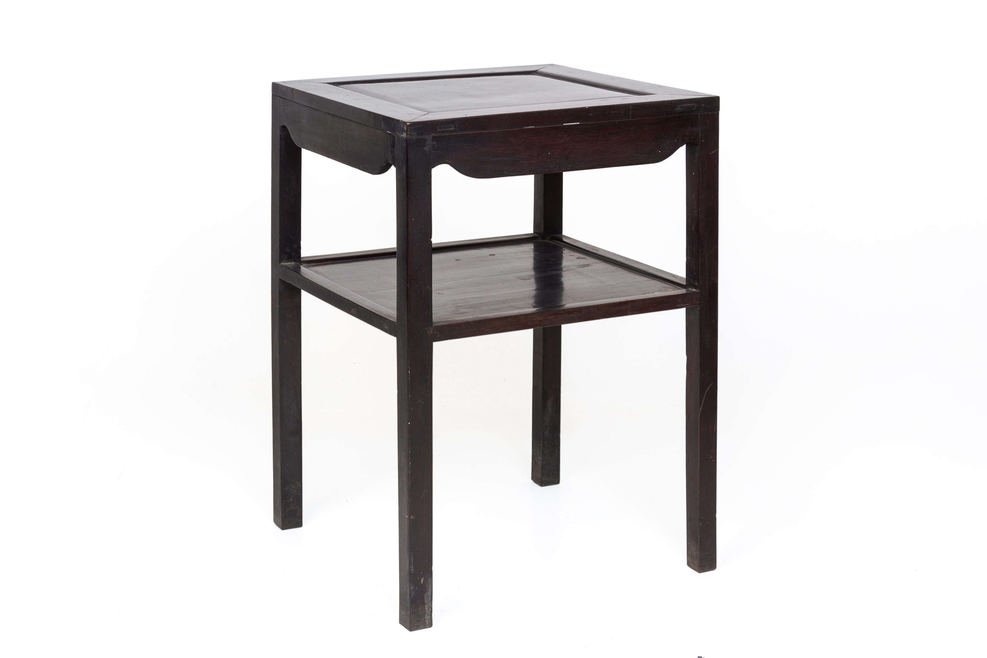 A SQUARE BLACKWOOD SIDE TABLE