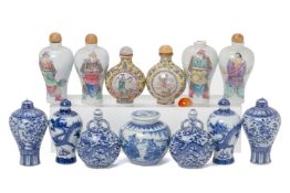 A GROUP OF PORCELAIN SNUFF BOTTLES