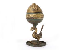 A COPPER GILT INCENSE BURNER