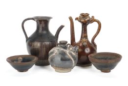 A GROUP OF FIVE SONG STYLE CERAMICS