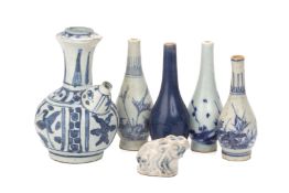 A GROUP OF BLUE AND WHITE 'HATCHER CARGO' ITEMS