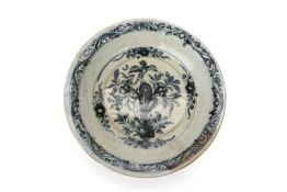 A LARGE BLUE AND WHITE PORCELAIN DISH