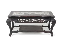 A MARBLE INSET RECTANGULAR COFFEE TABLE