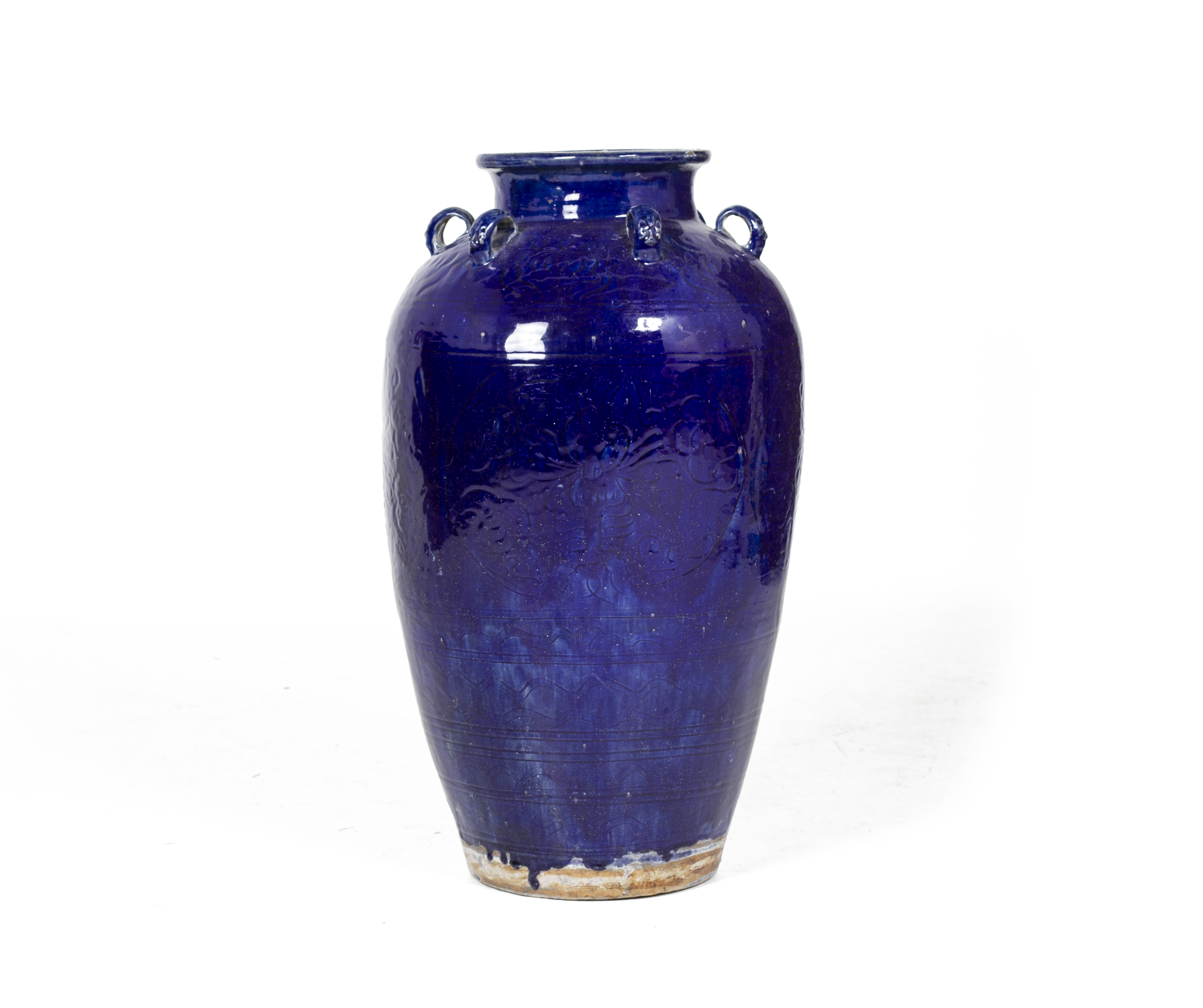 A LARGE BLUE GLAZED MARTABAN JAR - Image 2 of 3