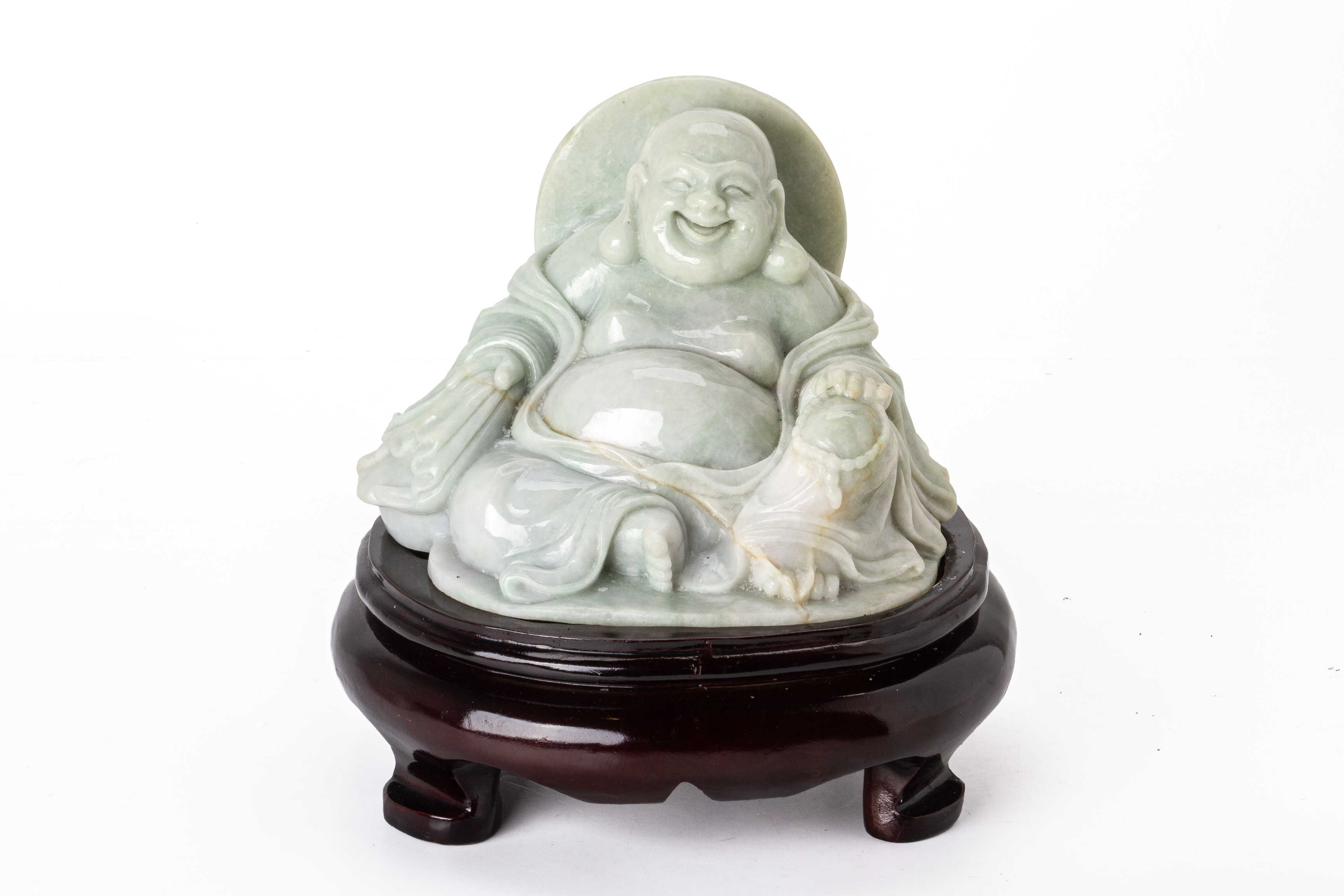 A CARVED JADE FIGURE OF BUDAI