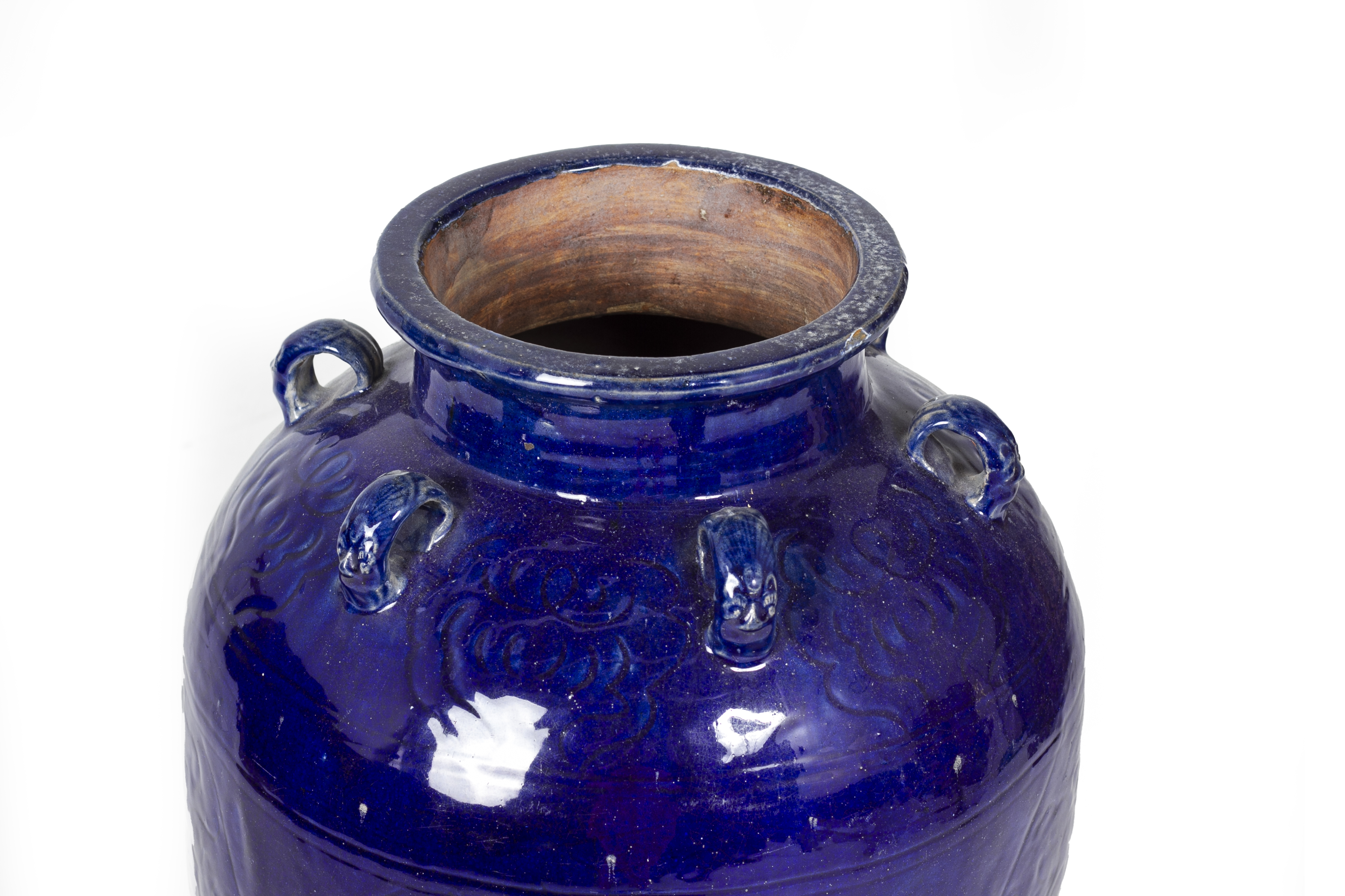 A LARGE BLUE GLAZED MARTABAN JAR - Image 3 of 3