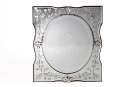 A VENETIAN STYLE GLASS WALL MIRROR