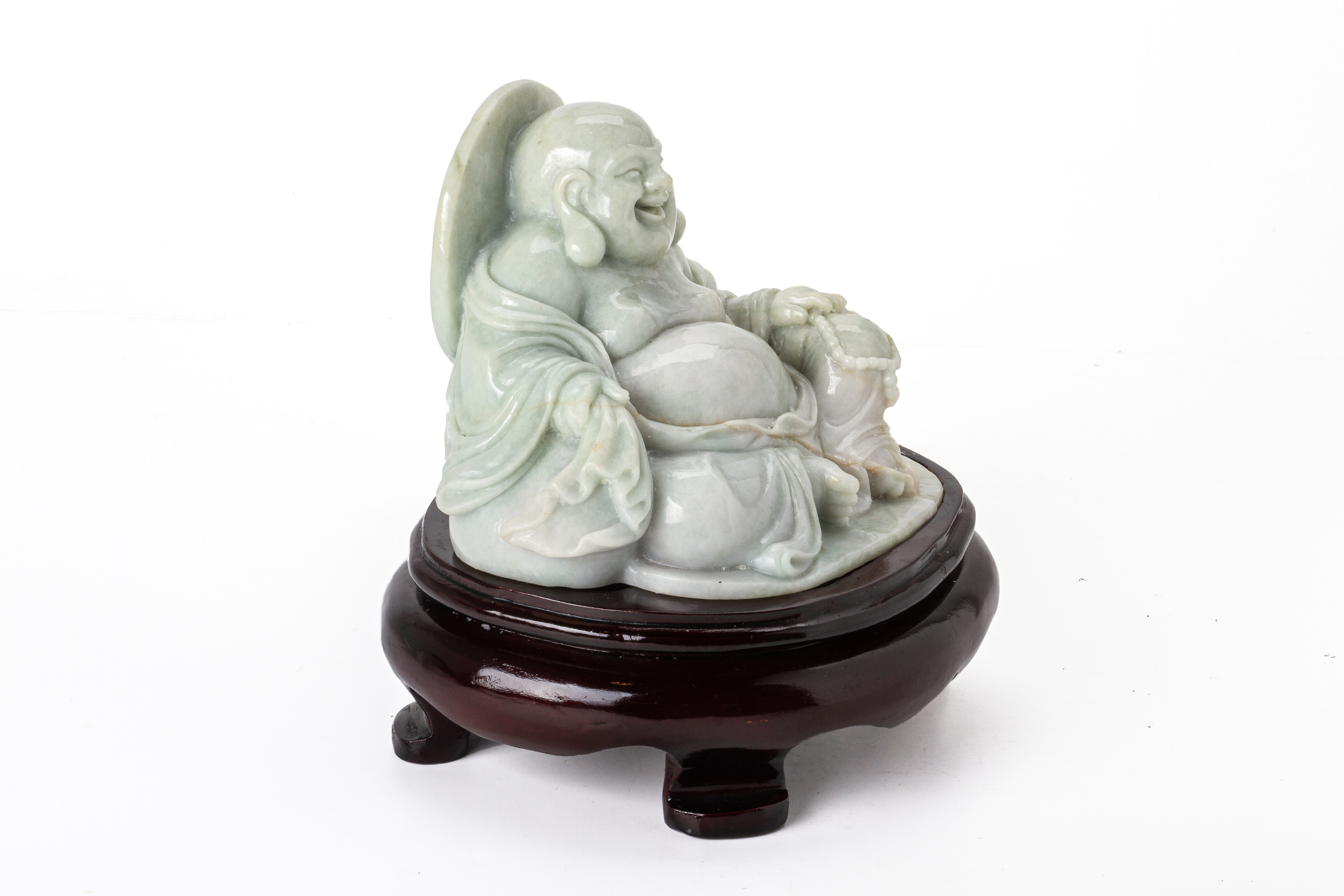 A CARVED JADE FIGURE OF BUDAI - Image 2 of 3