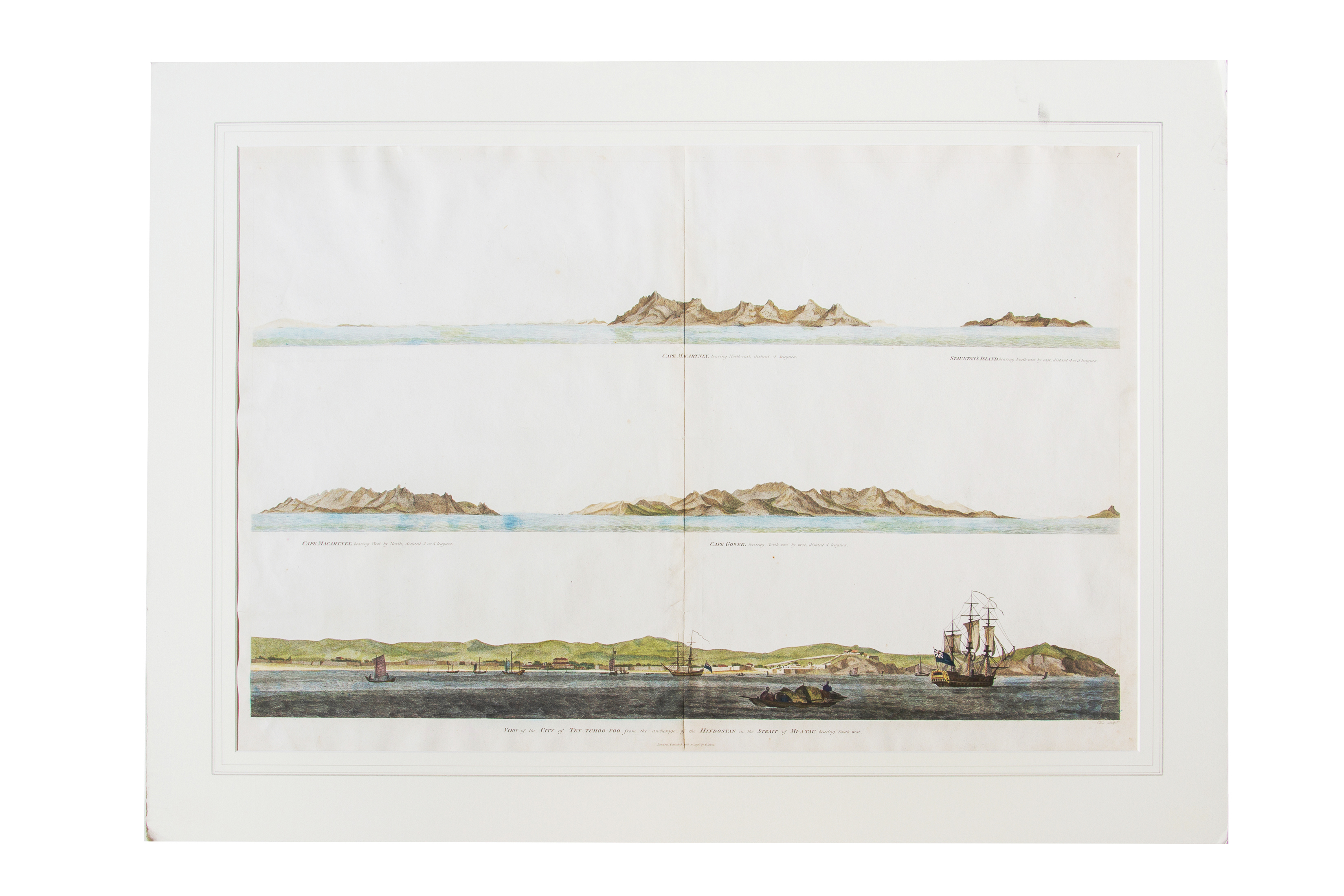 A LARGE HAND COLOURED PANORAMA ENGRAVING OF CHINA