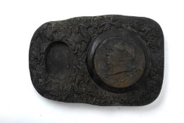 A CHINESE CARVED INK STONE