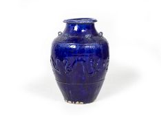 A BLUE GLAZED MARTABAN JAR