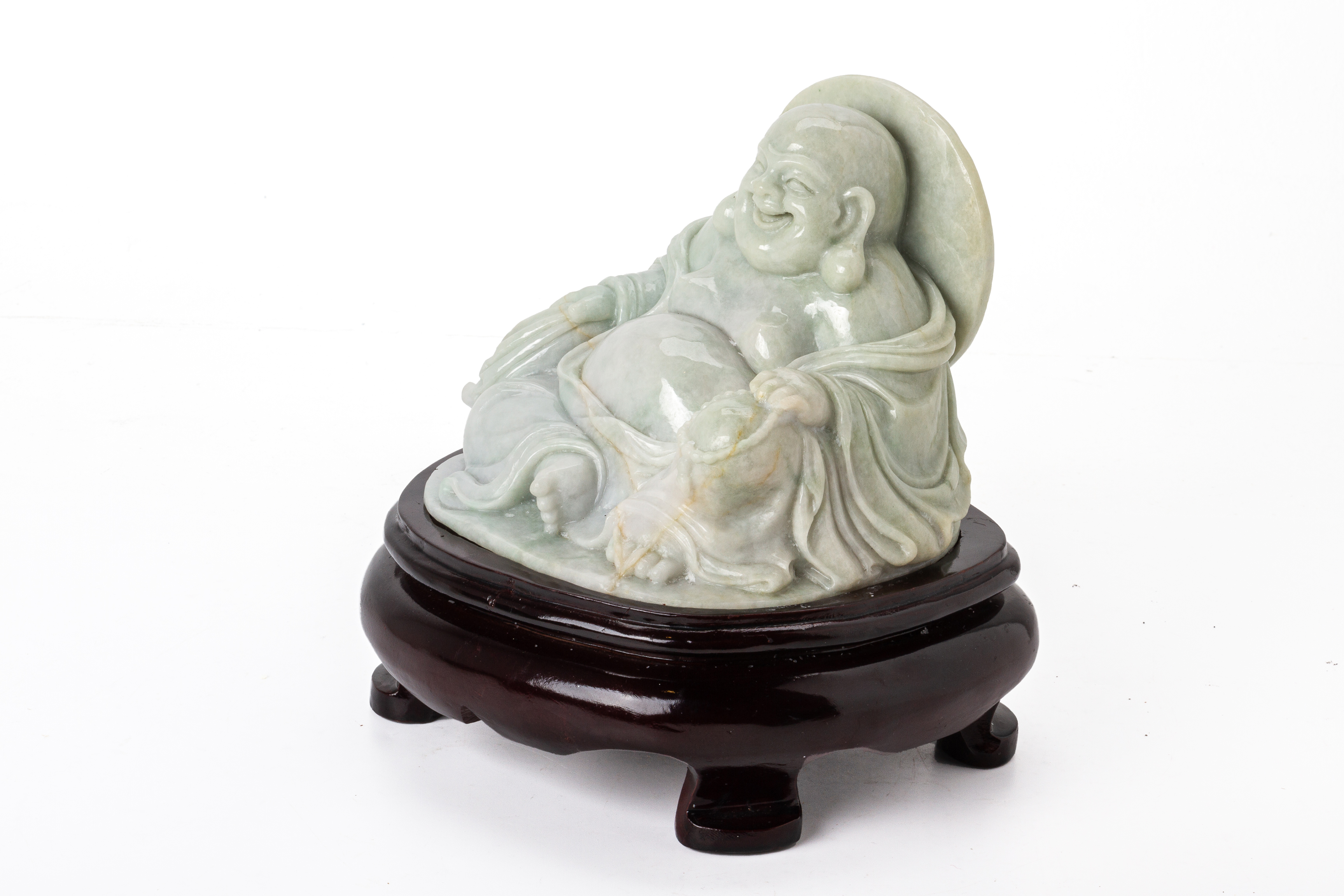 A CARVED JADE FIGURE OF BUDAI - Image 3 of 3