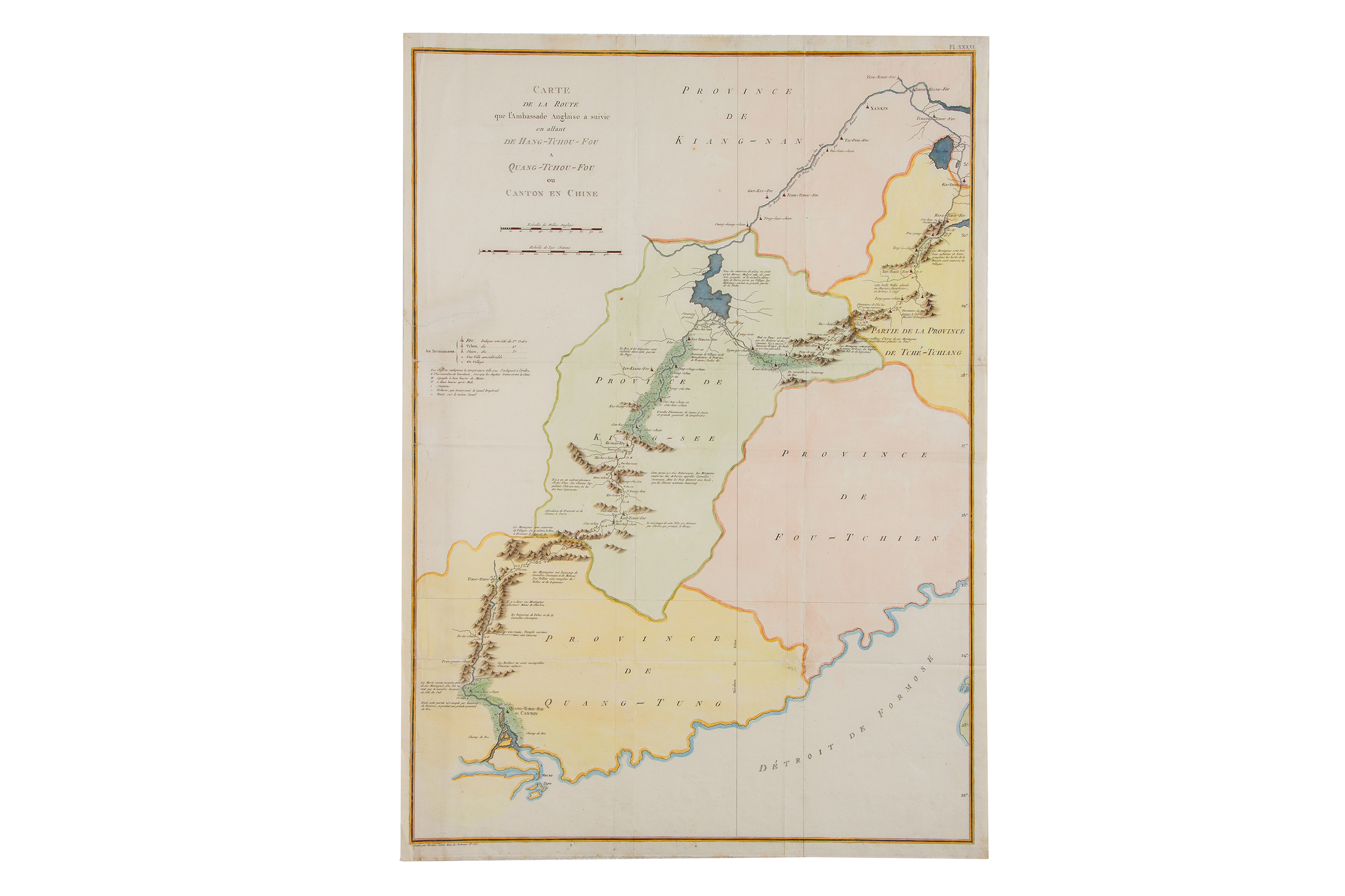 A FRENCH MAP OF THE ROUTE OF THE ENGLISH AMBASSADOR IN CHINA