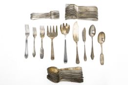 A PART SERVICE OF SILVER PLATED CUTLERY