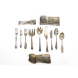 A PART SERVICE OF SILVER PLATED CUTLERY
