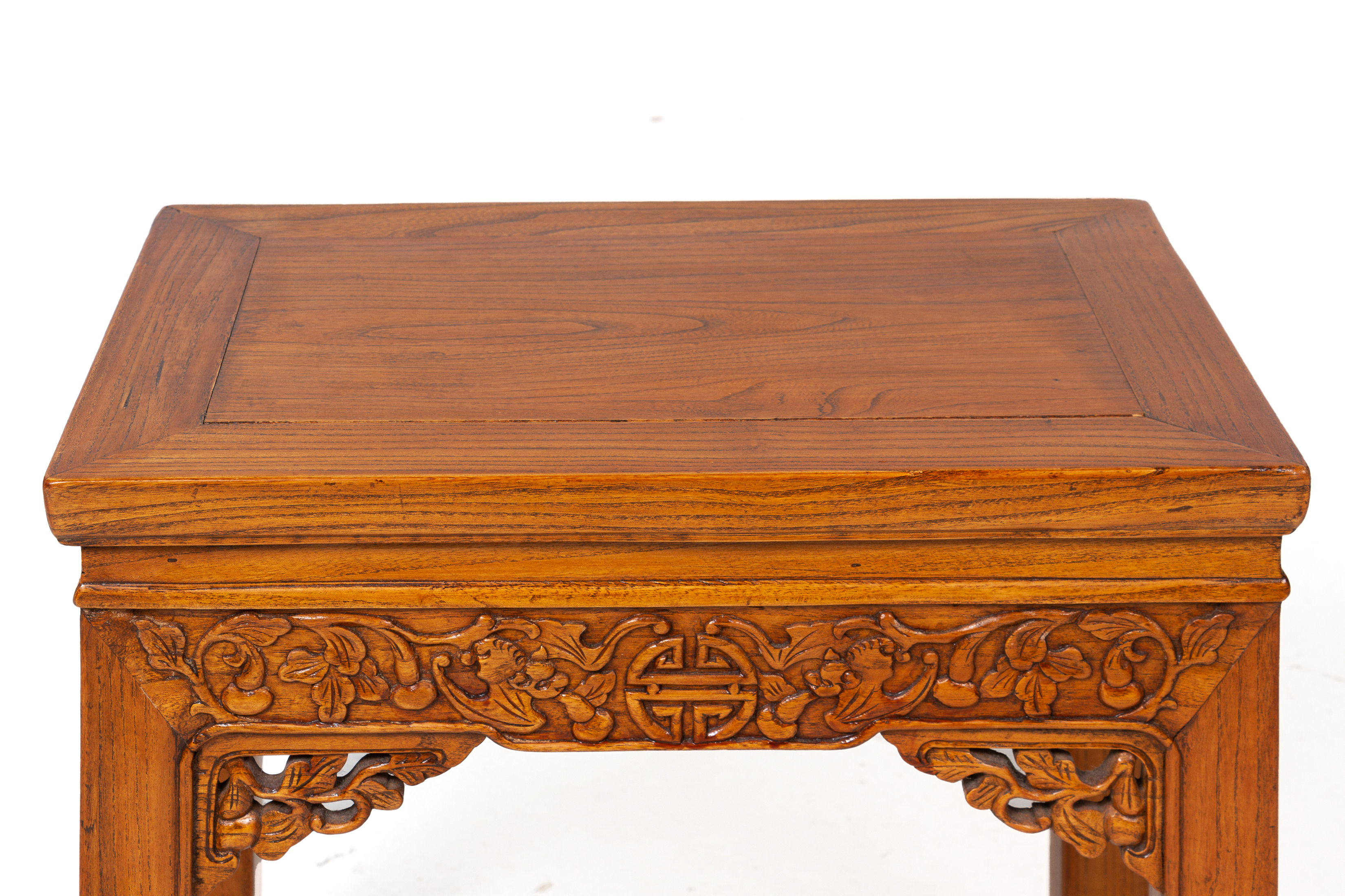 A CHINESE CARVED WOOD STOOL - Image 3 of 3