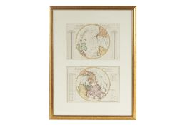 ANTIQUE FRENCH NORTHERN AND SOUTHERN HEMISPHERE MAPS (1789)