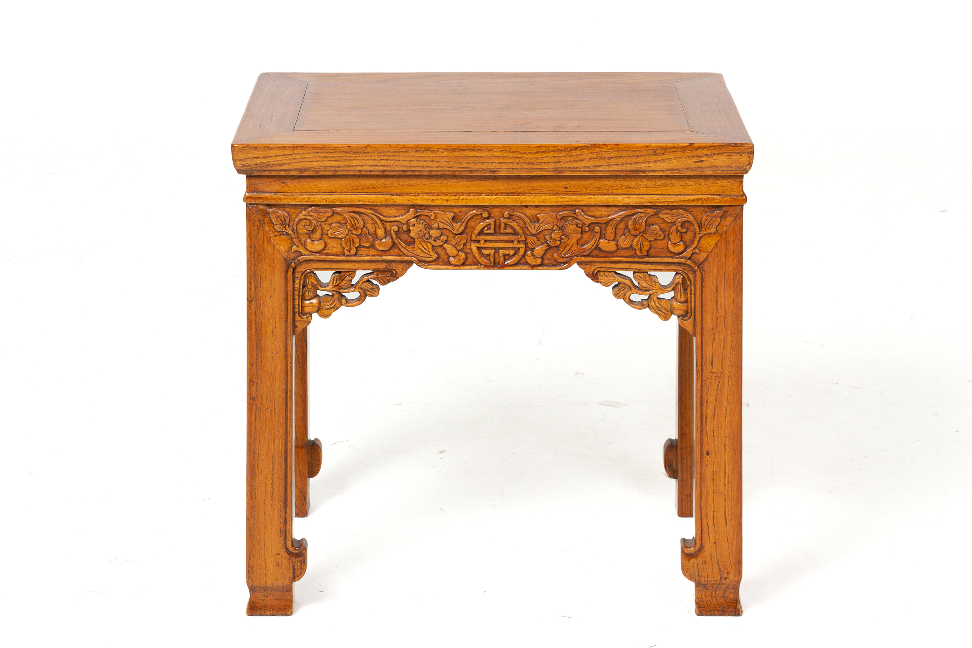 A CHINESE CARVED WOOD STOOL - Image 2 of 3