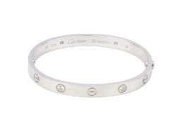 A CARTIER WHITE GOLD AND DIAMOND 'LOVE' BANGLE