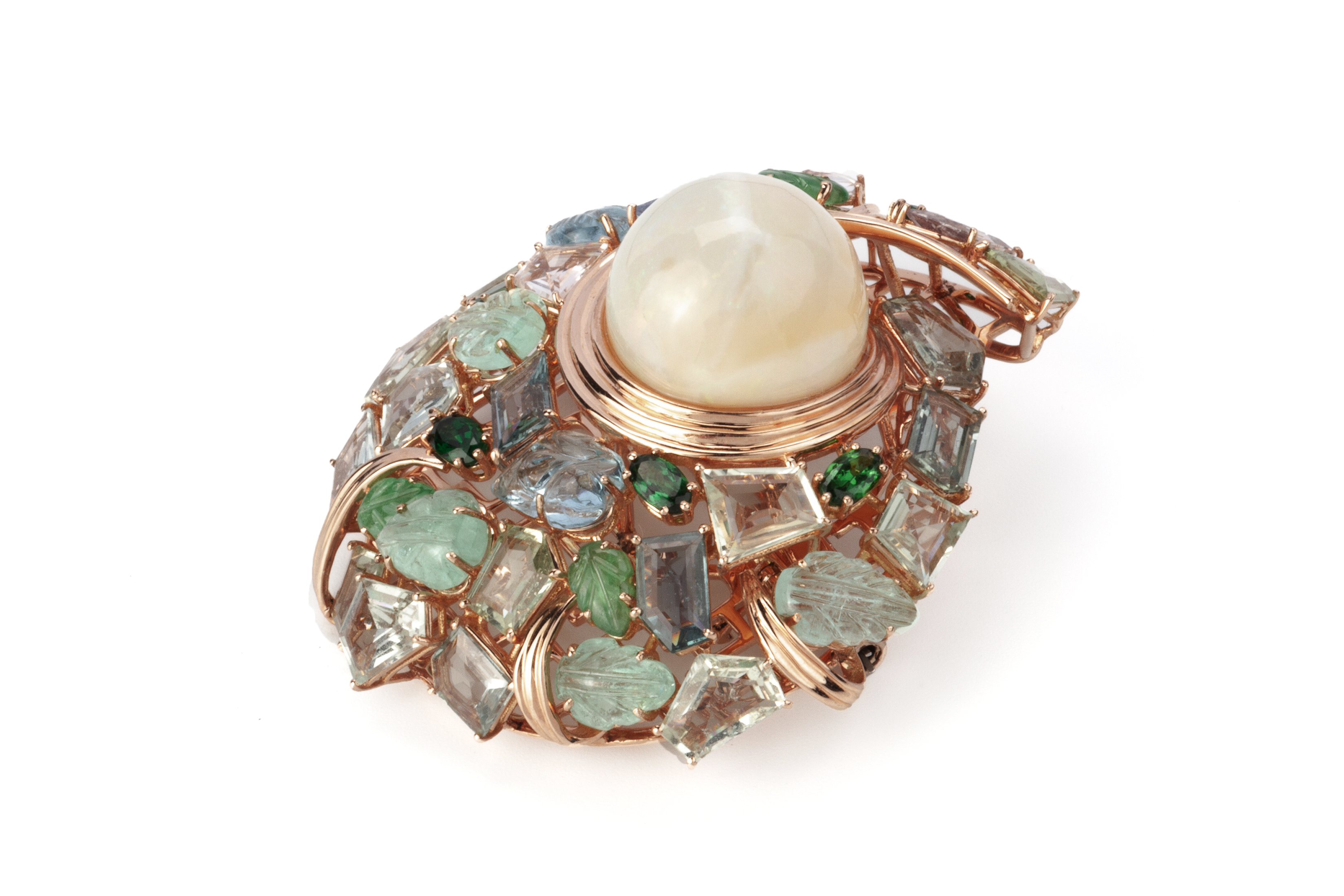 AN OPAL AND MULTIGEM DUAL USE BROOCH/SCARF BUCKLE - Image 3 of 3