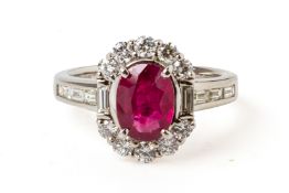 A RUBY AND DIAMOND RING