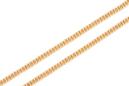 A GOLD CURB LINK CHAIN