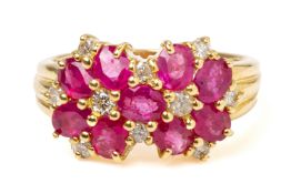 A RUBY AND DIAMOND RING