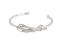 A TIFFANY & CO DIAMOND SET CUFF BANGLE