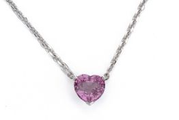 A CARTIER PINK SAPPHIRE PENDANT NECKLACE