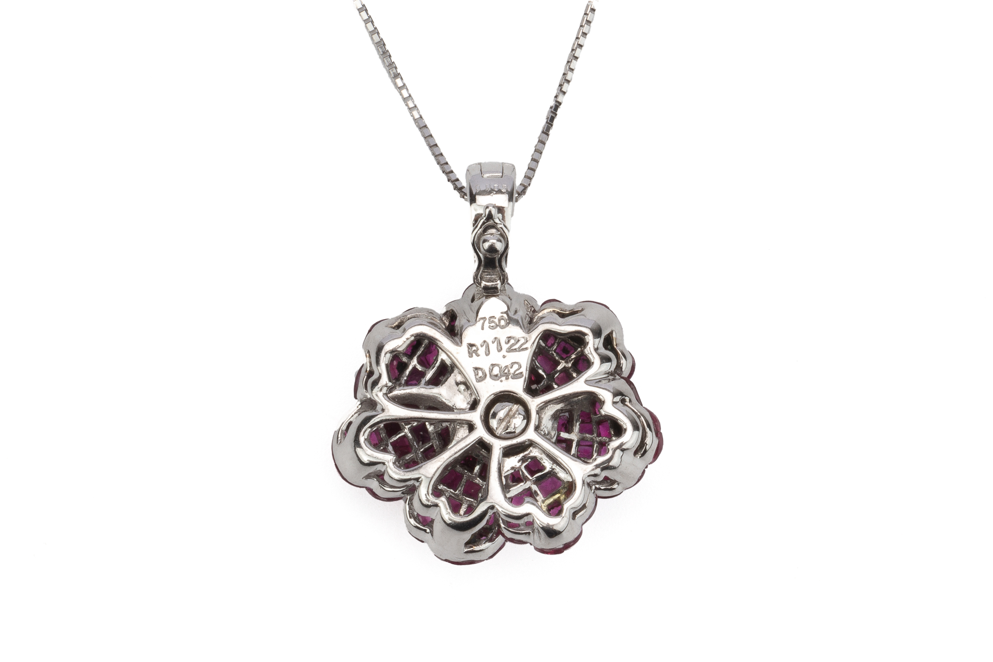 A RUBY AND DIAMOND PENDANT ON CHAIN - Image 2 of 2