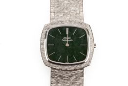 A PIAGET WHITE GOLD DRESS WATCH WITH JADE DIAL