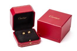 A PAIR OF CARTIER 'LOVE' GOLD STUD EARRINGS