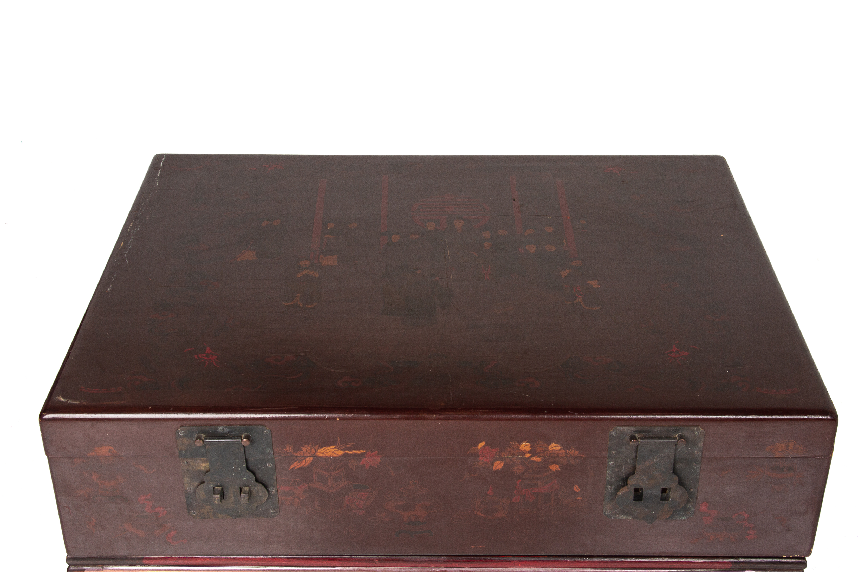A CHINESE LACQUERED TRUNK ON STAND - Bild 3 aus 5