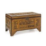 A CHINESE CARVED CAMPHOR CHEST