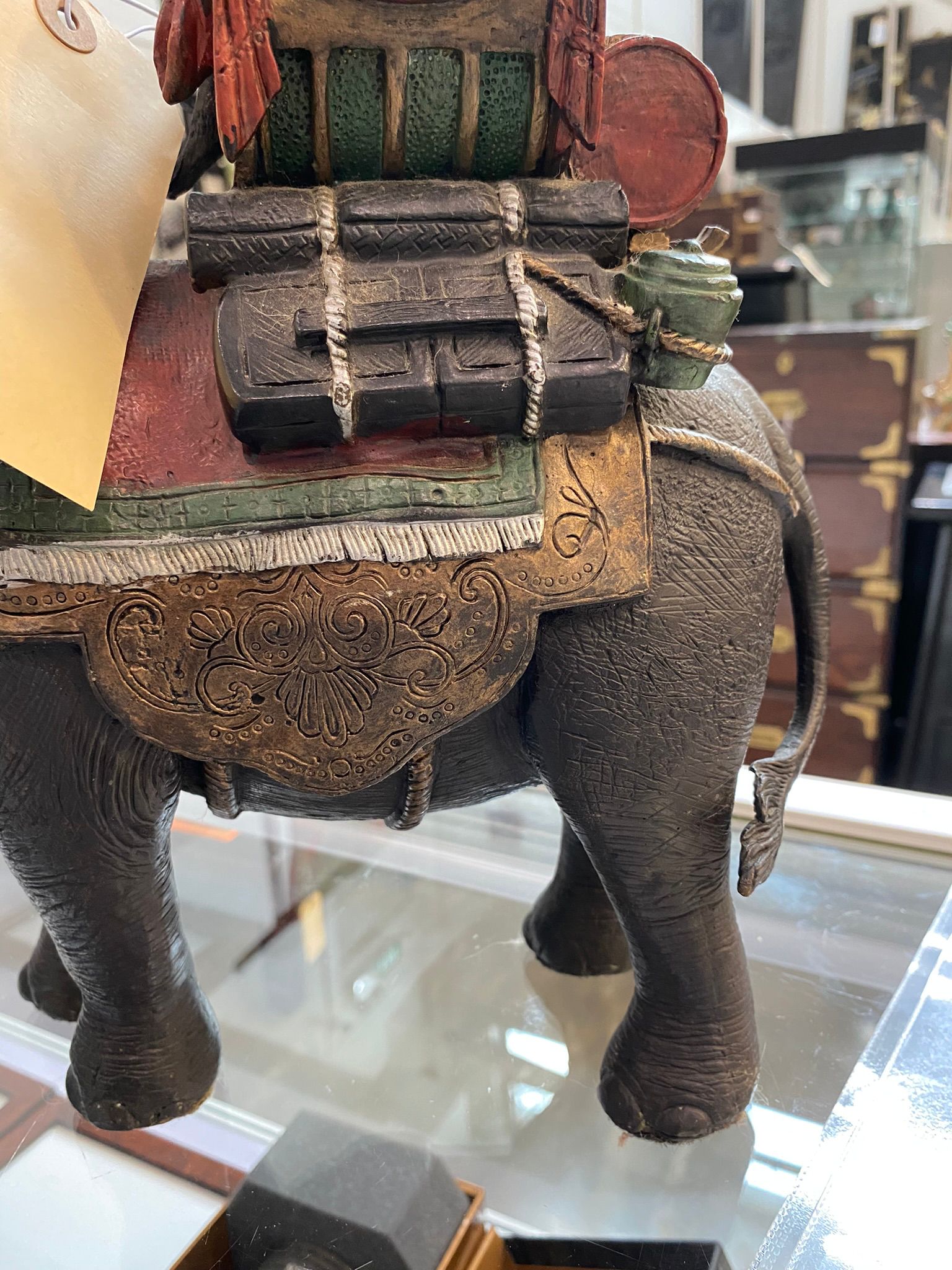 A COLD PAINTED BRONZE MODEL OF A MONKEY RIDING AN ELEPHANT - Image 7 of 9