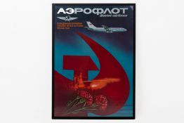 A VINTAGE AEROFLOT AIRLINE ADVERTISING POSTER