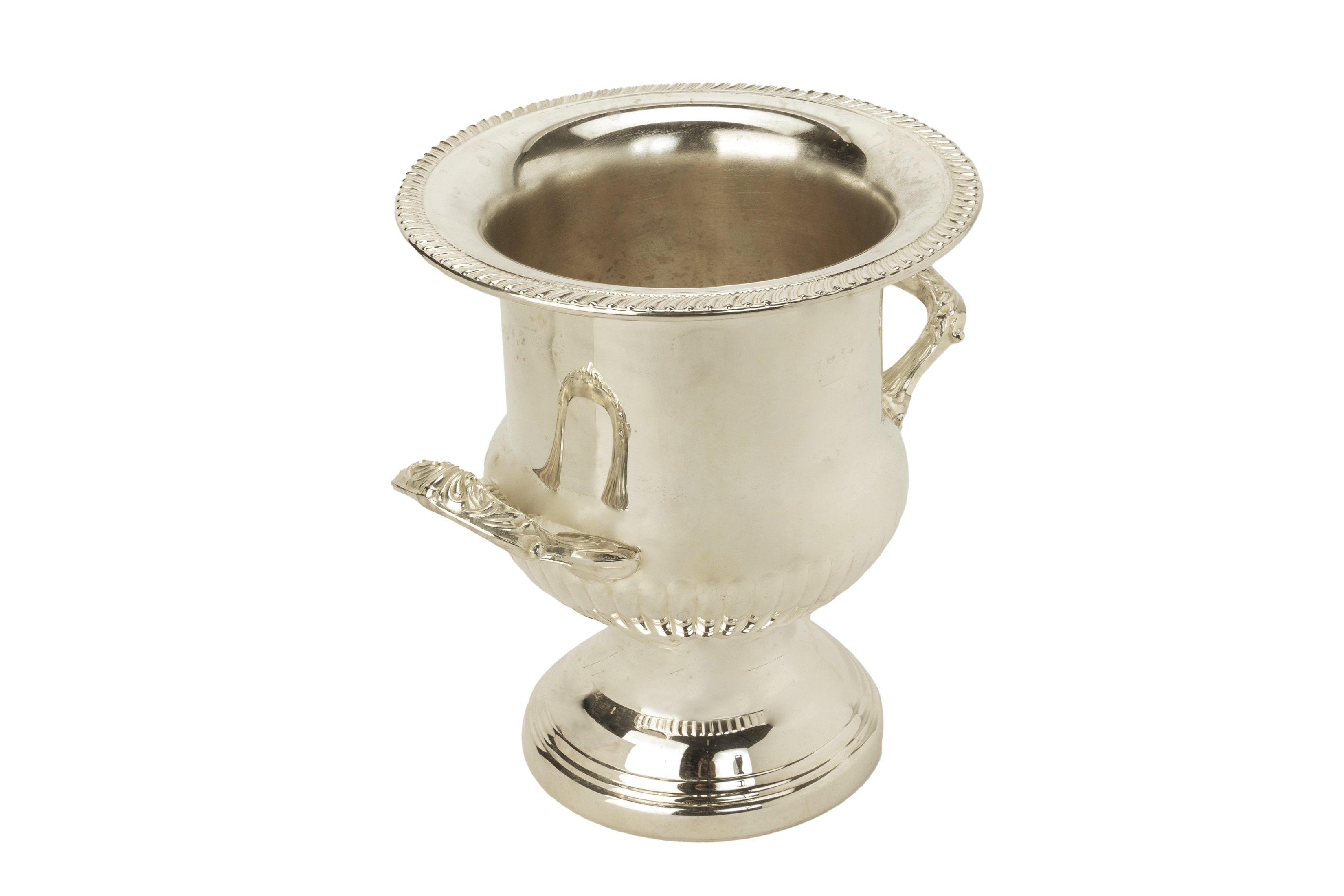 A TWIN HANDLED SILVER PLATED WINE COOLER - Image 2 of 3