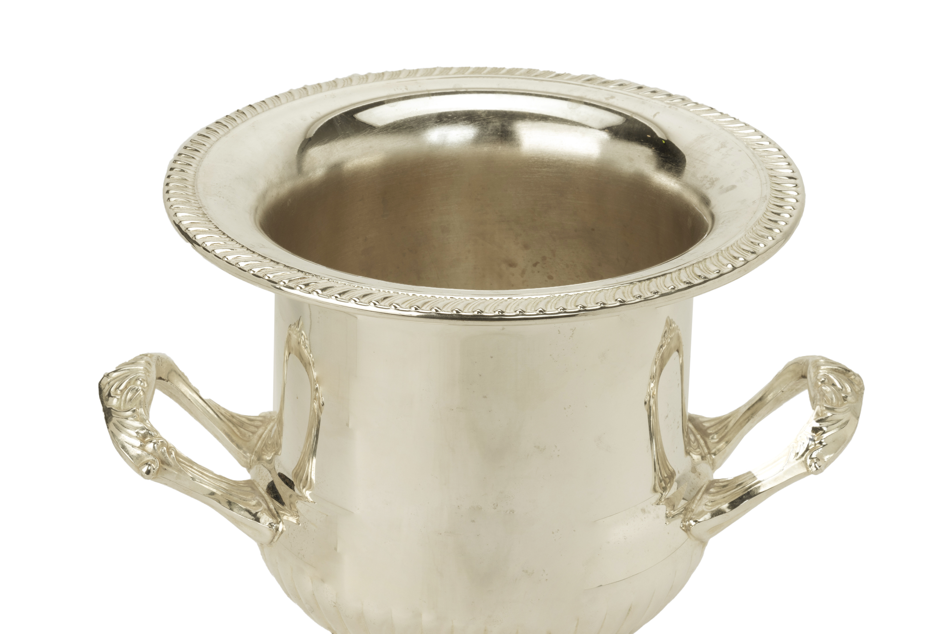 A TWIN HANDLED SILVER PLATED WINE COOLER - Image 3 of 3
