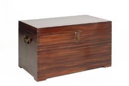 AN ANGLO INDIAN TEAK TRUNK