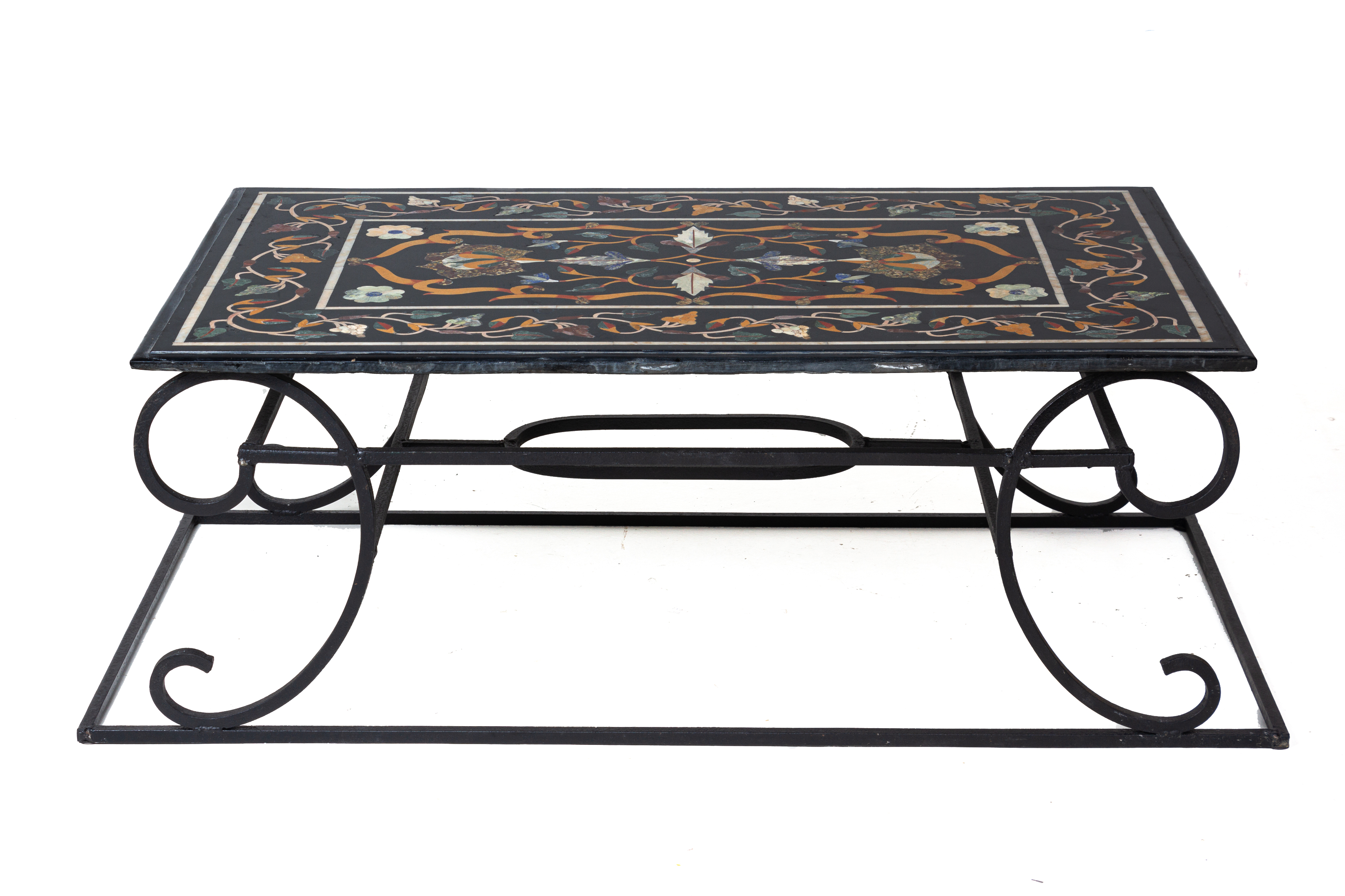 A PIETRA DURA SPECIMEN MARBLE COFFEE TABLE - Image 2 of 3