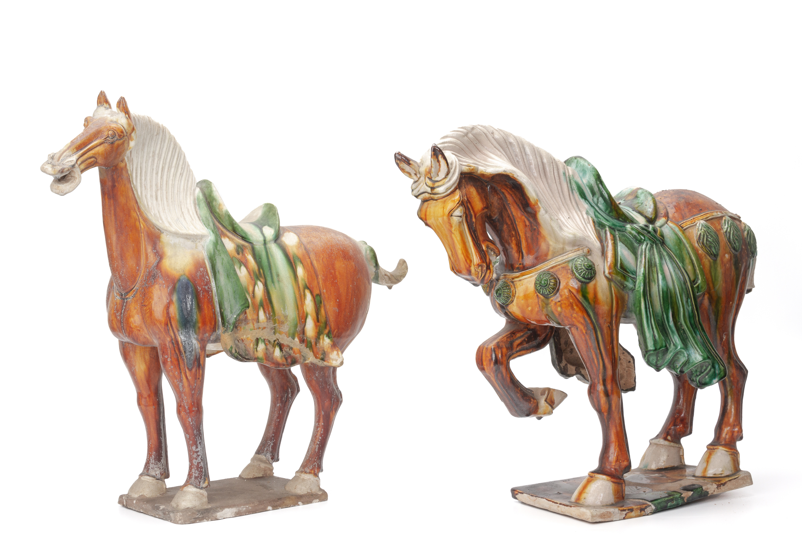 A GROUP OF THREE SANCAI GLAZED MODELS OF HORSES - Image 2 of 3