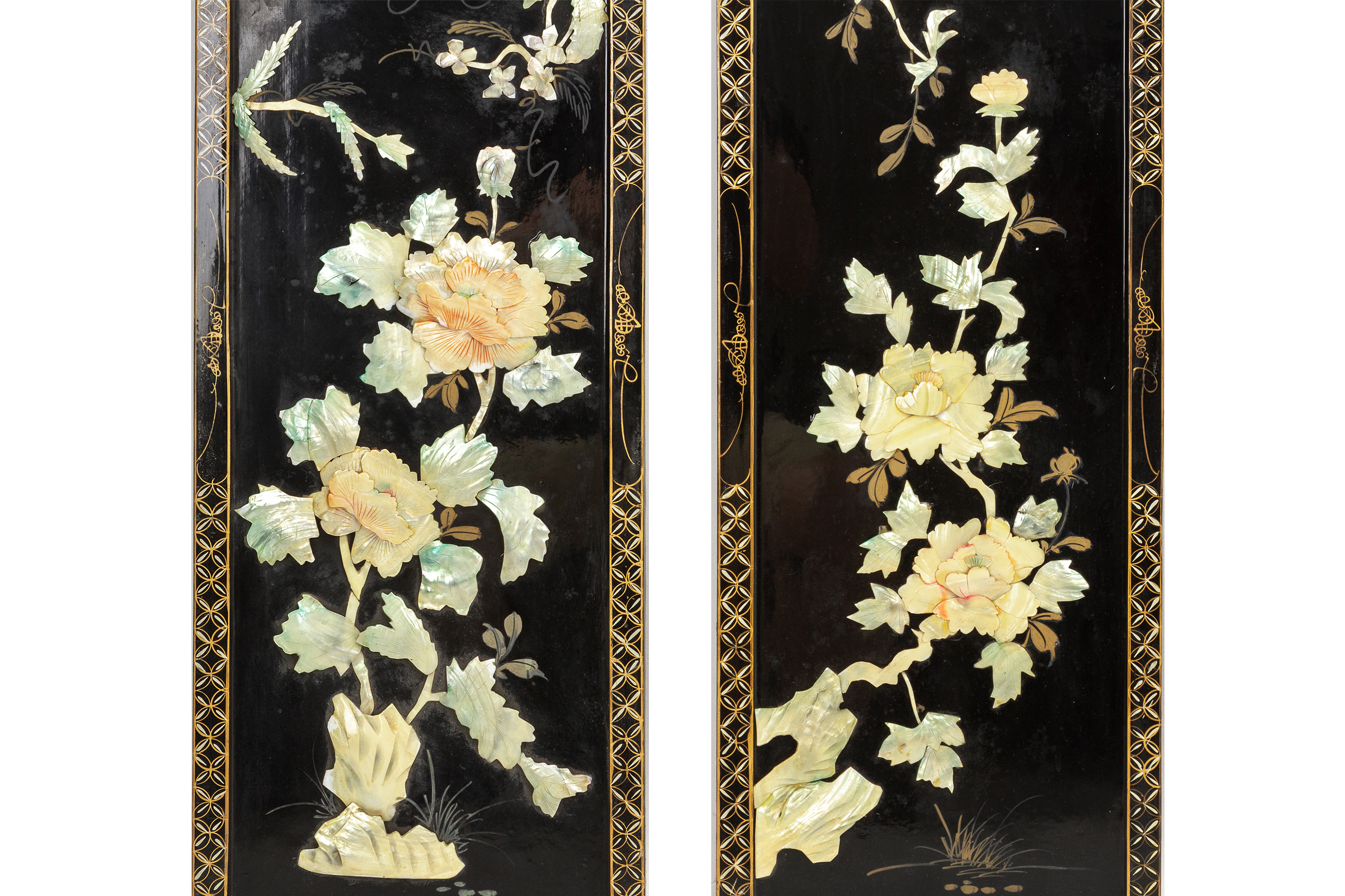 A SET OF FOUR LACQUER WALL PANELS - Image 2 of 8
