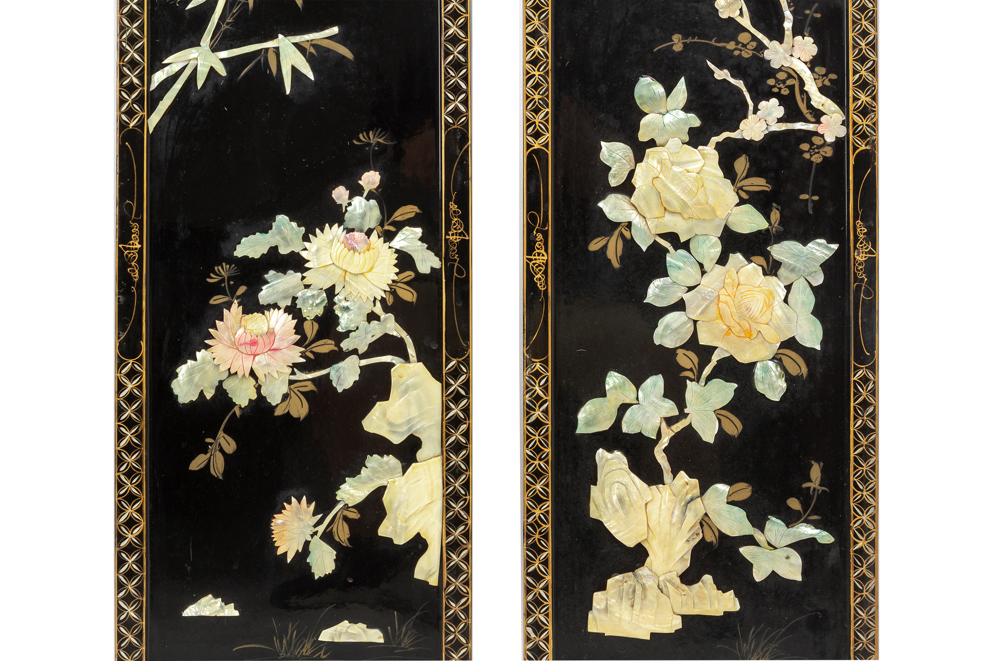 A SET OF FOUR LACQUER WALL PANELS - Image 3 of 8