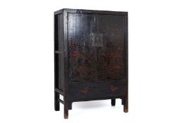 A CHINESE BLACK LACQUER CABINET